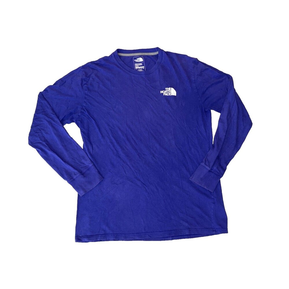North Face Mens Long Sleeve Classic Fit Outdoor Crewneck Shirt Size Large Purple